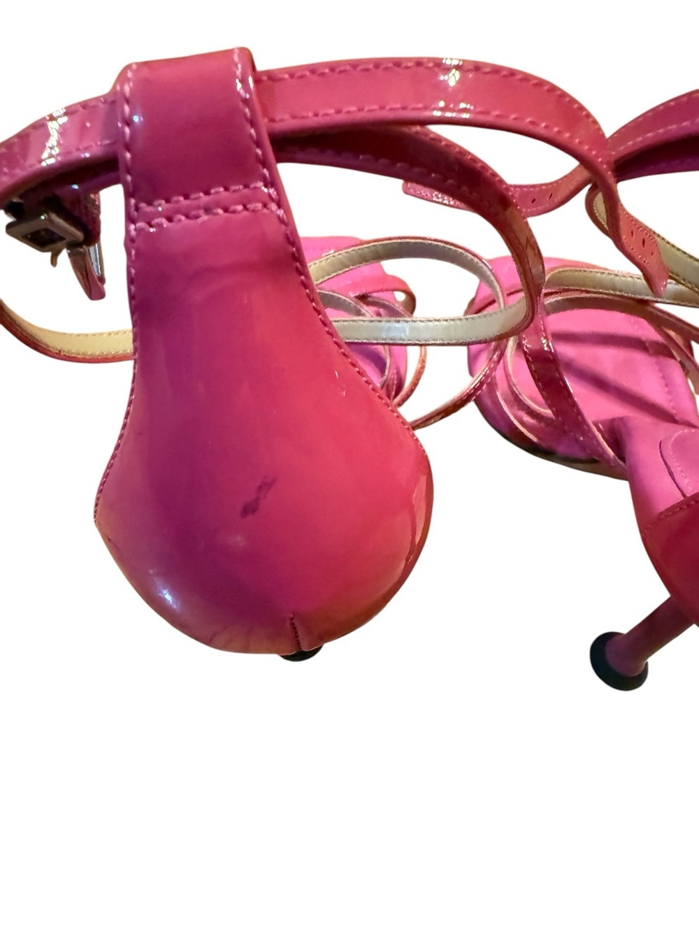 Michael Kors Hot Pink Strappy Lace-Up Heels - Picture 5 of 7